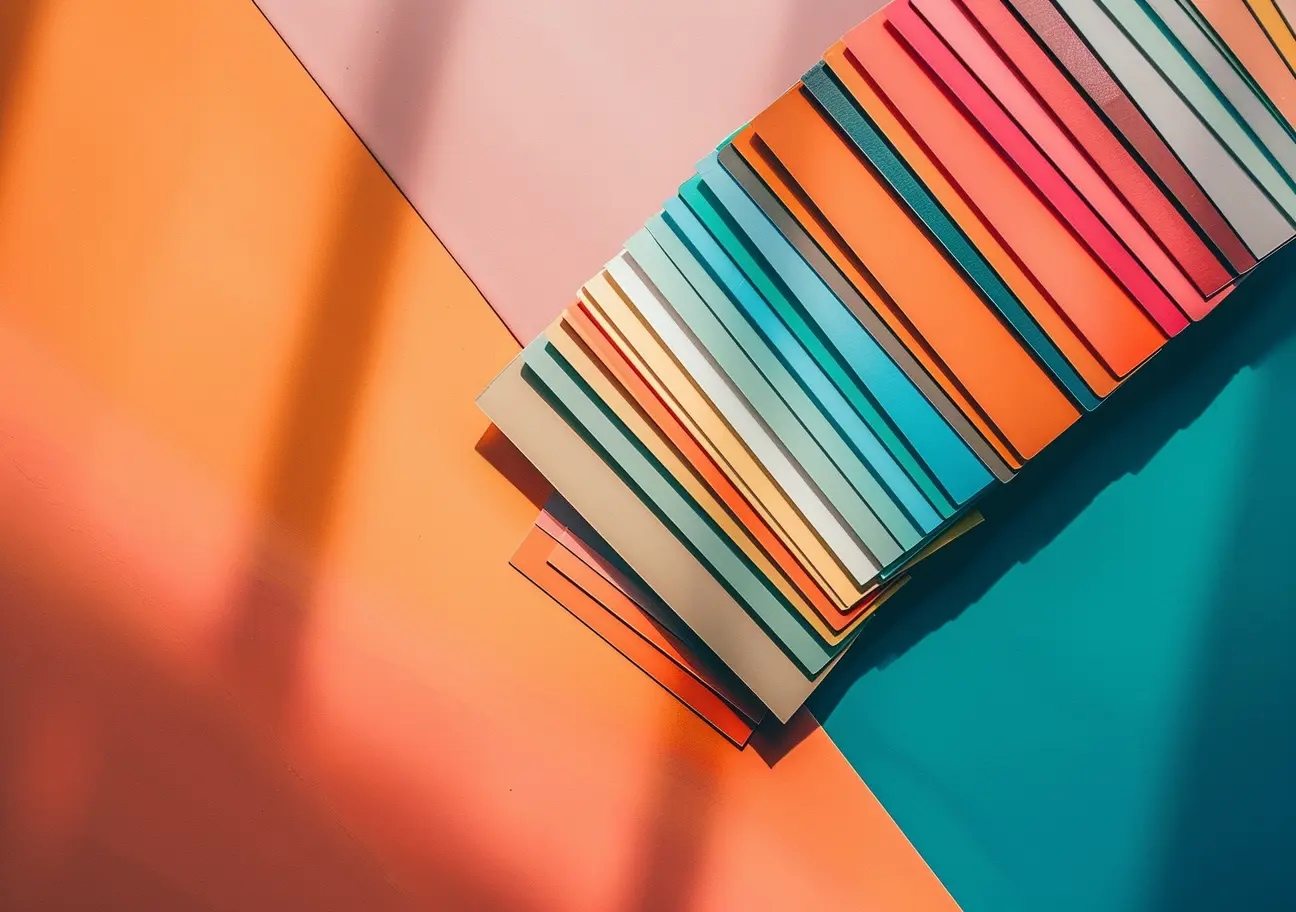 Farveskalaer og farveprøver fra Beck og Jørgensen brugt til farverådgivning